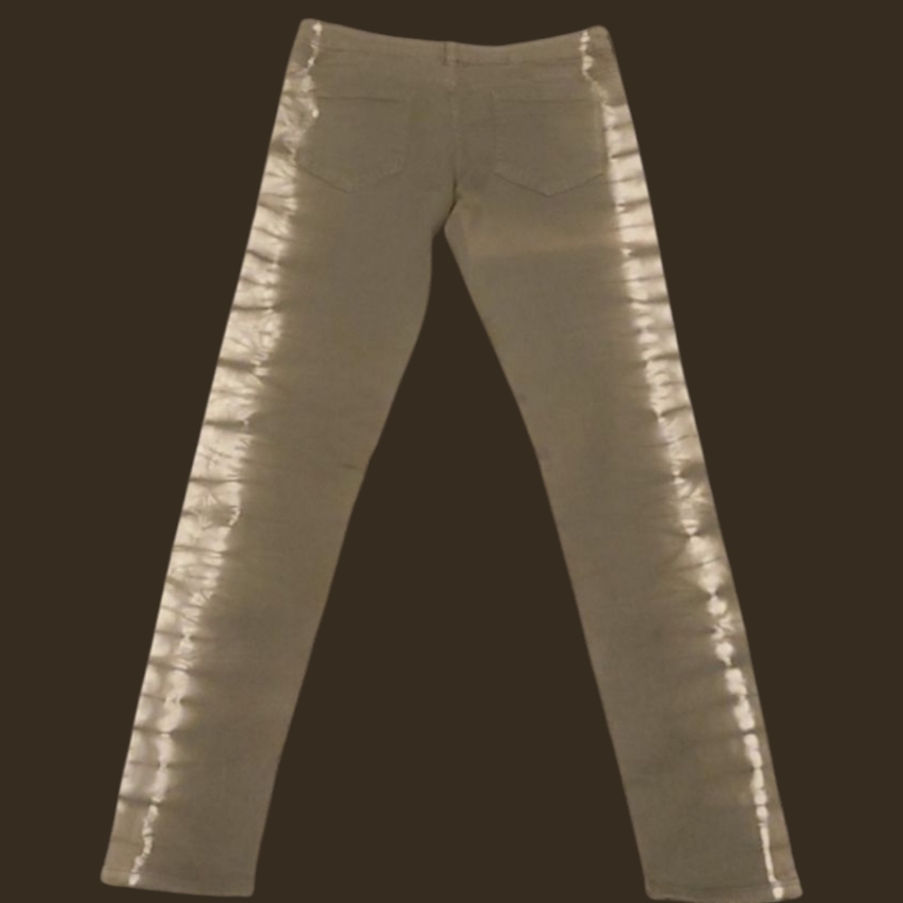 2/$25 DIVIDED by H&M Skinny Khaki Green with Tie-dye Sides. Size 8 - Picture 4 of 4